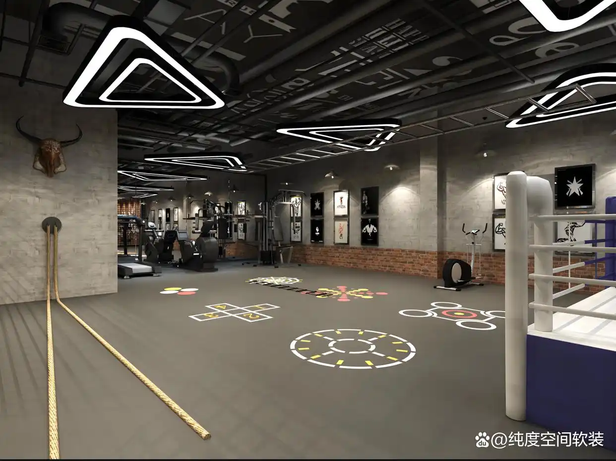 专业健身房设计_健身房的设计_室内健身房设计